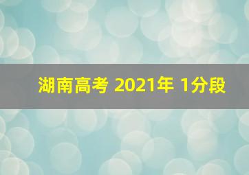 湖南高考 2021年 1分段